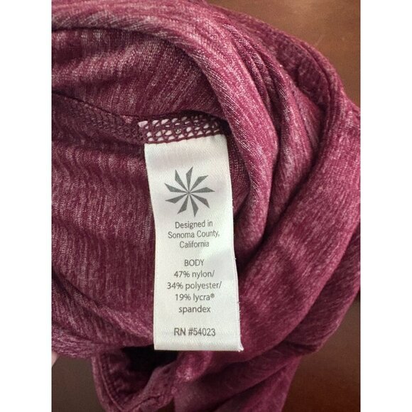 Athleta Berry Red Heather Chaturanga Leggings Size Small TALL Long Length - Picture 11 of 13